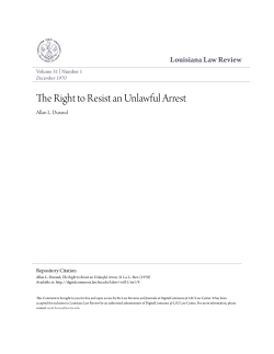 The Right to Resist an Unlawful Arrest