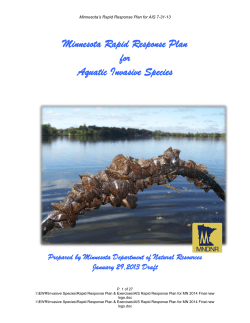 Aquatic Invasive Species Rapid Response Plan for