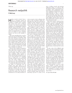 Research realpolitik - British Journal of Sports Medicine