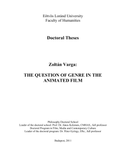 Doctoral Theses Zolt&aacute;n Varga: THE QUESTION OF GENRE IN THE