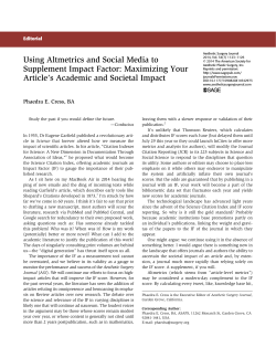 Maximizing Your Article`s Academic and Societal Impact