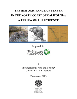 The Historic Range of Beaver in the North Coast