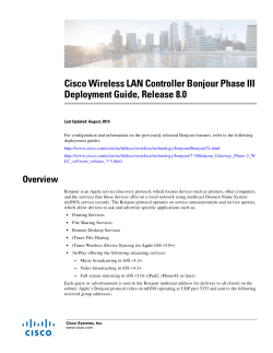 Cisco Wireless LAN Controller Bonjour Phase III Deployment Guide