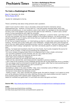 To Coin a Radiological Phrase