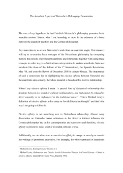 The Anarchist Aspects of Nietzsche`s Philosophy