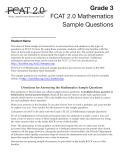 FCAT 2.0 Grade 3 Mathematics Sample Questions