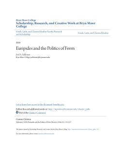 Euripides and the Politics of Form