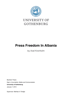 Press Freedom In Albania