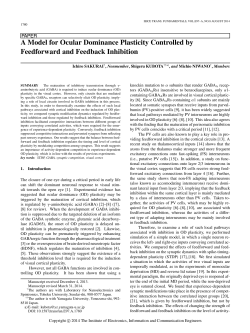A Model for Ocular Dominance Plasticity Controlled by Feedforward