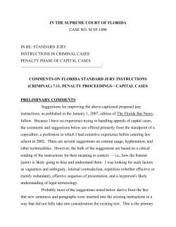 Comments On Florida Standard Jury Instructions (Criminal)