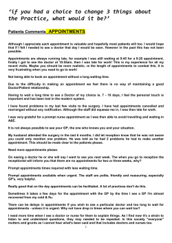 Patients Feedback 2013/2014 Result