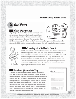 In the News" bulletin board