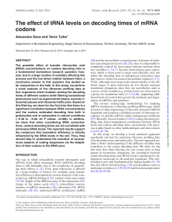 The effect of tRNA levels on decoding times of mRNA codons