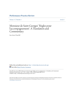 Monsieur de Saint-Georges` `R&egrave;gles pour l`accompagnement`: A