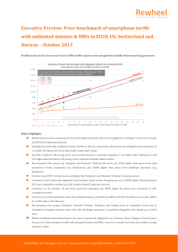 Executive Preview: Price benchmark of smartphone tariffs