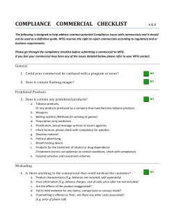 compliance commercial checklist