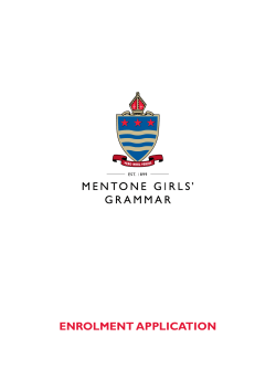 ENROLMENT APPLICATION - Mentone Girls` Grammar School