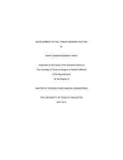 DEVELOPMENT OF FOIL THRUST BEARING TEST RIG by ROHIT