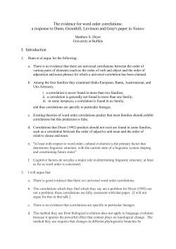 The evidence for word order correlations: a response to Dunn