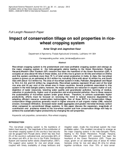 Impact of conservation tillage on soil properties in rice
