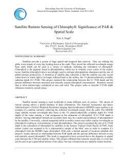 Satellite Remote Sensing of Chlorophyll: Significance of PAR
