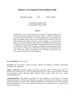 History of Corporate Ownership in Italy