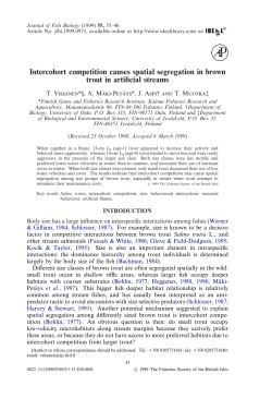 Intercohort competition causes spatial segregation in brown trout in