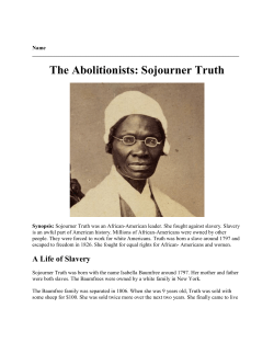 The Abolitionists: Sojourner Truth
