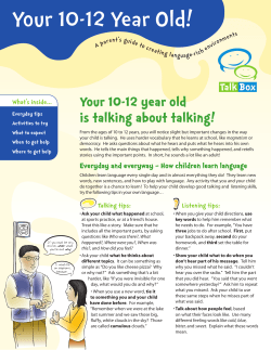 Talk Box Newsletter: 10-12 year old