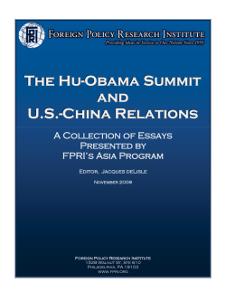 The Hu-Obama Summit and US-China Relations