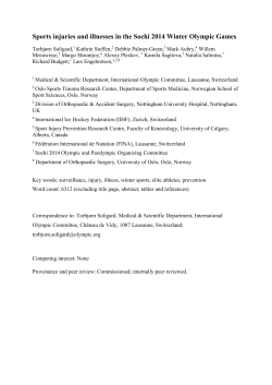 Sports injuries and illnesses in the Sochi 2014 Winter Olympic Games