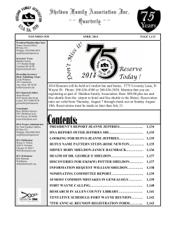 SFAQ Apr 2014.pub - Sheldon Family Association