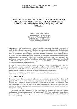 COMPARATIVE ANALYSIS OF SATELLITE MEASUREMENTS