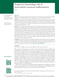 Prospective hemorrhage risk of intracerebral cavernous malformations