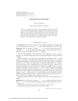 NAPOLEON IN ISOLATION 1. Geometric isolation 1.1. Definition. Let