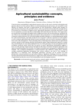 Agricultural sustainability: concepts, principles and evidence