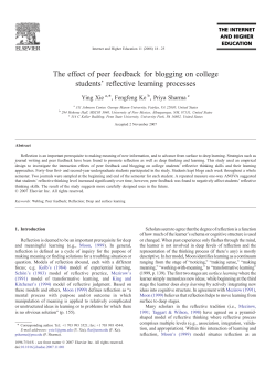 The effect of peer feedback for blogging on college students