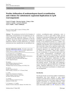 Further delineation of nonhomologous-based - Genoma