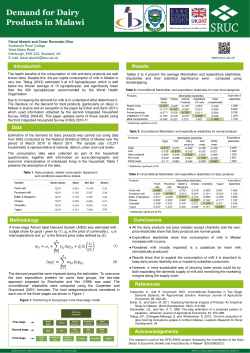 Demand for Dairy Products in Malawi