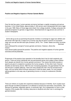 Positive and Negative Aspects of Human Gamete Market