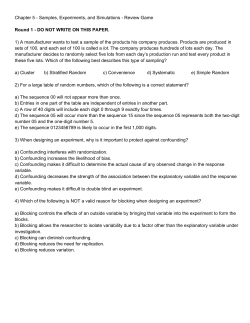 Chapter 5анаSamples, Experiments, and SimulationsанаReview