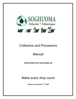 Collectors and Processors Manual Make every drop count