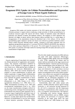 Exogenous DNA Uptake via Cellular Permeabilization and