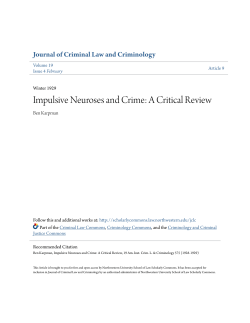 Impulsive Neuroses and Crime: A Critical Review