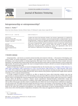 Intrapreneurship or entrepreneurship?