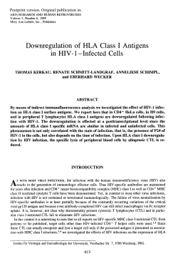 Downregulation of HLA Class I Antigens in HIV -1