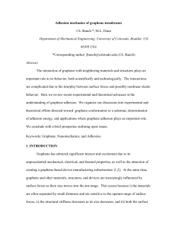 Adhesion mechanics of graphene membranes J.S. Bunch *, M.L.