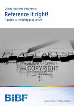 BIBF Plagiarism Booklet 2014-2015 - Bahrain Institute of Banking