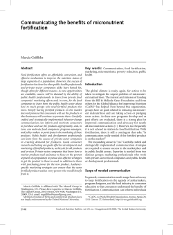 Communicating the benefits of micronutrient fortification