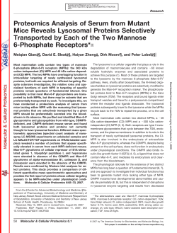 Proteomics Analysis of Serum from Mutant Mice Reveals Lysosomal